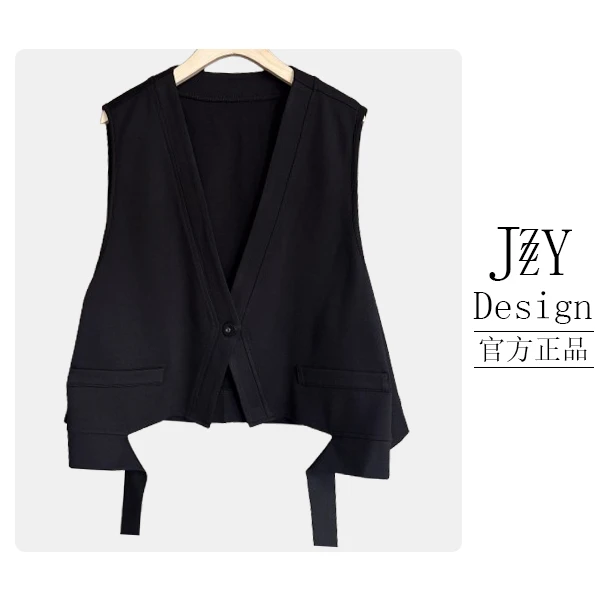 娟子精选【气质飘带马甲】8121百搭显瘦飘带时尚休闲短款女马夹宽松