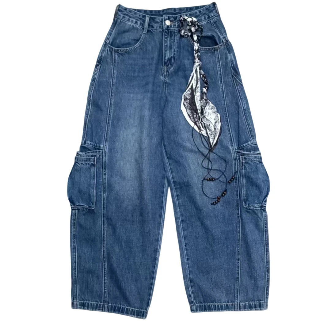 02561311 新款工装牛仔裤 时尚个性张扬小众休闲酷帅风百搭牛仔裤