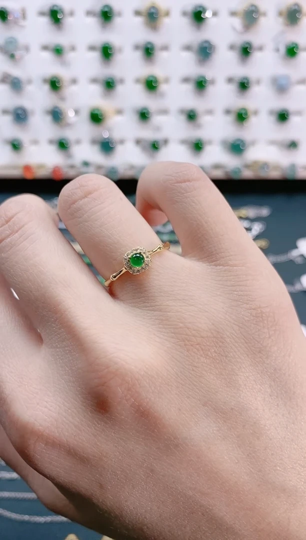 【闪购商品】翡翠戒指银S925镶嵌天然翡翠