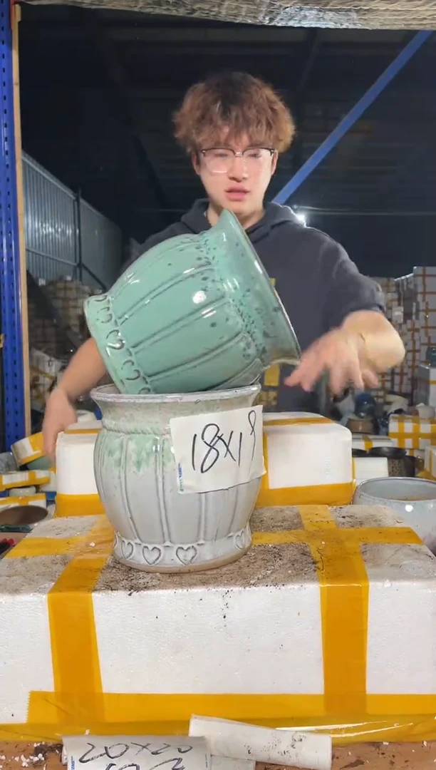 紫砂花盆宜兴紫砂粗陶花盆19.8/25