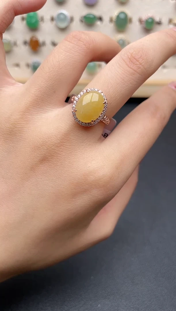 【闪购商品】翡翠戒指银S925镶嵌一物一证一礼盒