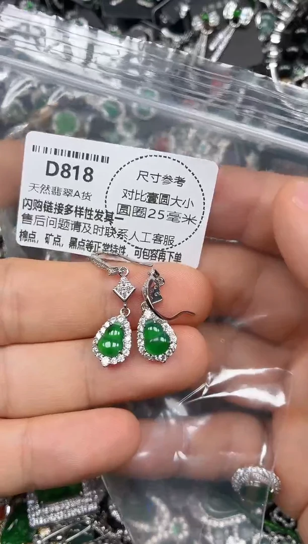 颈饰未镶嵌翡翠D818耳钩