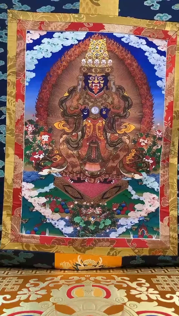 【闪购商品】卷轴画矿物质喷绘  扎基拉姆1.3m蓝色水波纹