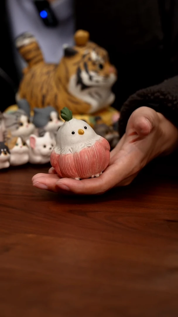 紫砂摆件蒜鸟算鸟