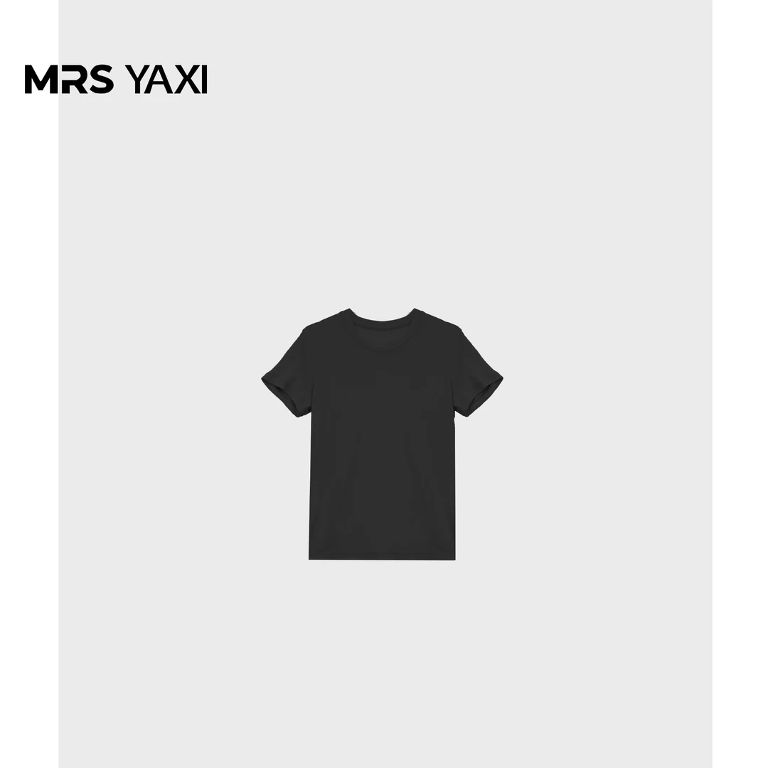 Mrsyaxi百搭简约纯色短袖羊毛T恤YX5050606