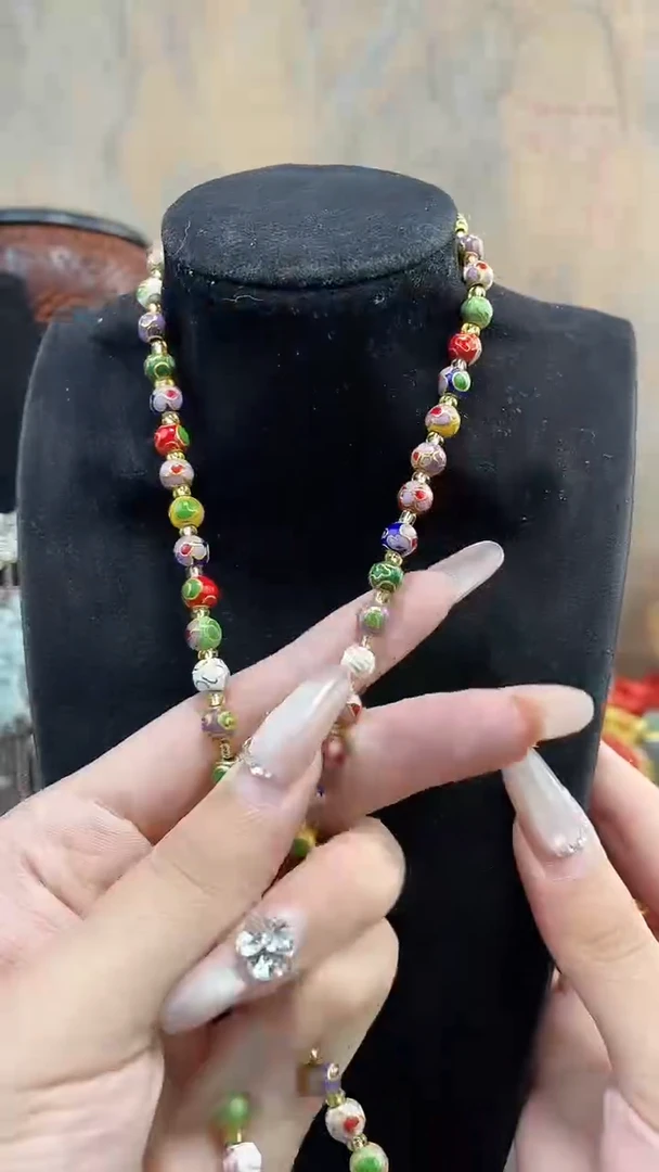 非遗手工景泰蓝0.6多宝项链