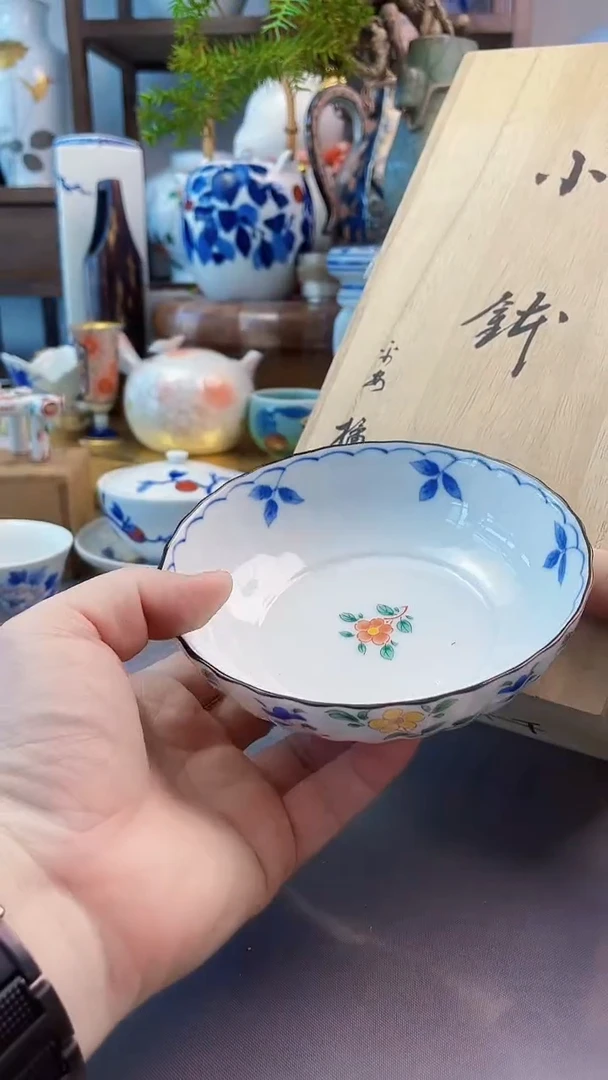 瓷片橘吉内外绘碗