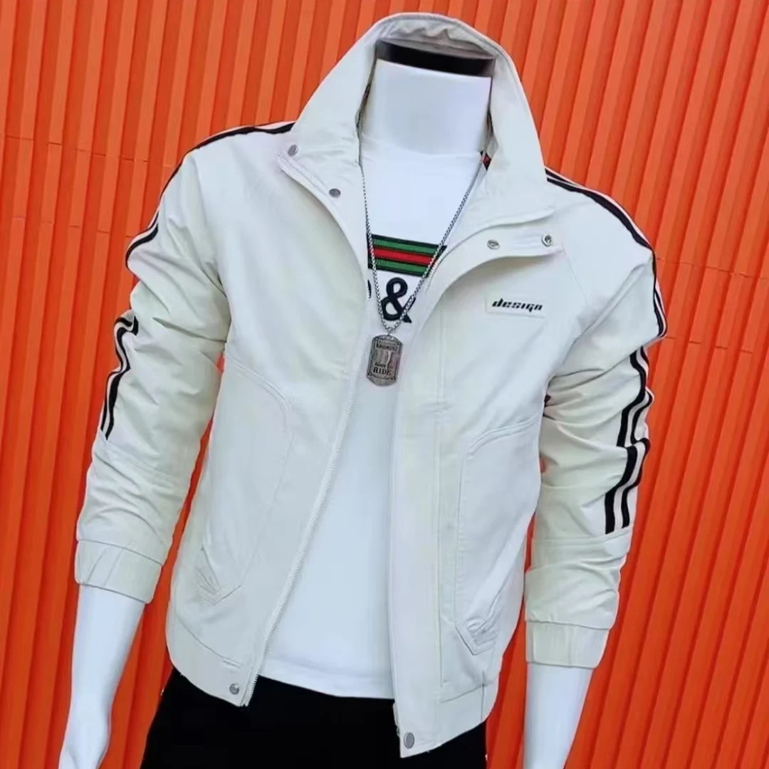 237新款时尚帅气男士外套休闲爆款百搭夹克春秋款修身男装潮流服