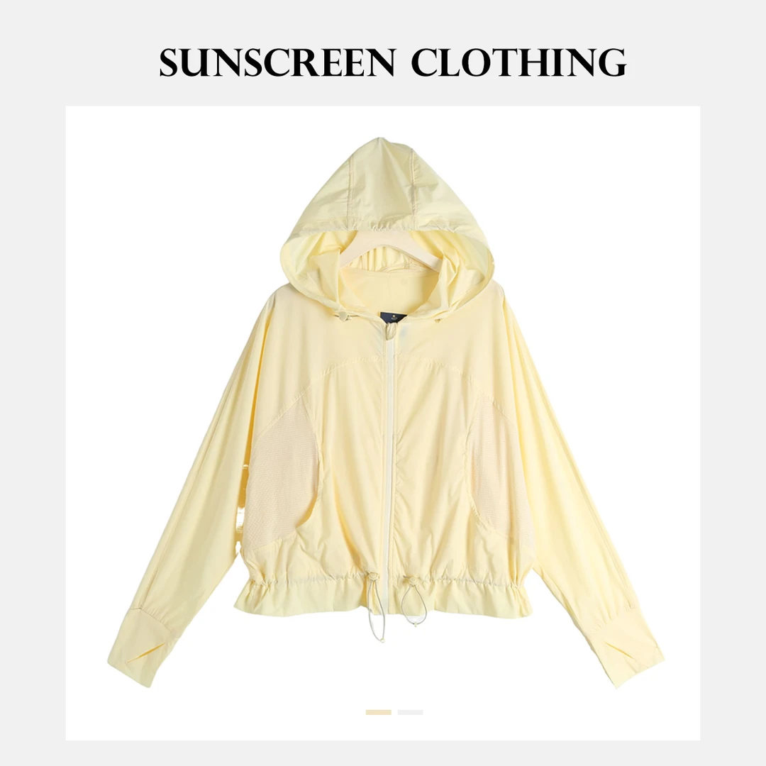 D-W0109女士外套长袖百搭时尚休闲夏季连帽宽松运动风防晒衣