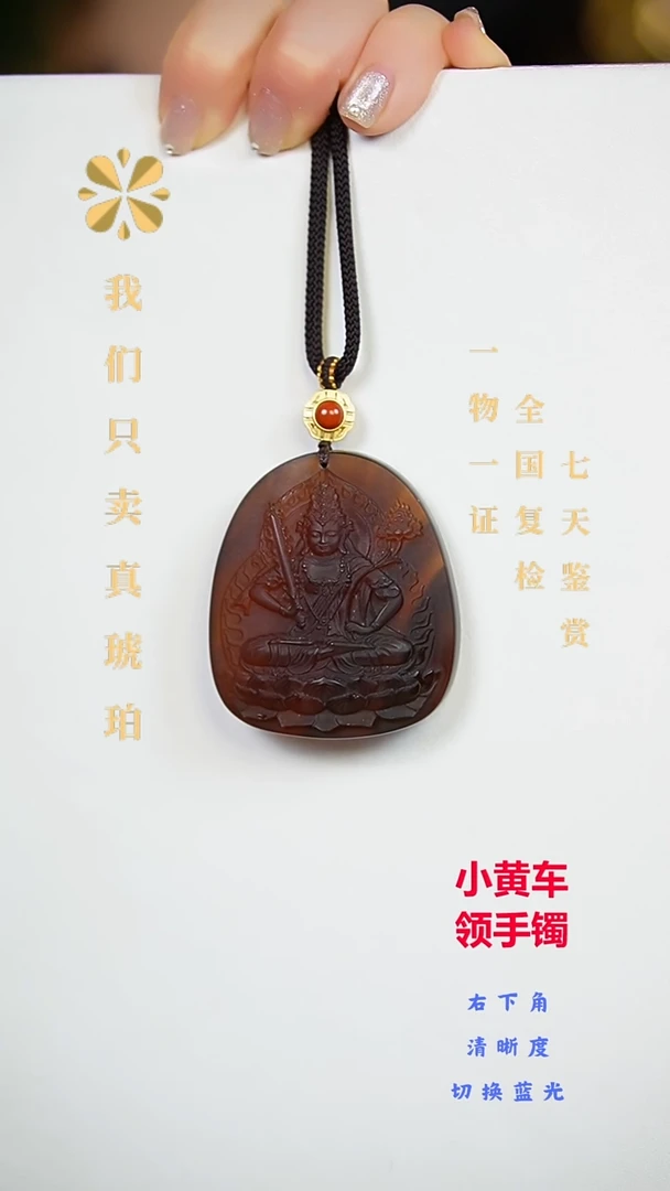 未镶嵌颈饰琥珀美创-天然琥珀缅甸灵草珀守护系列文殊孤品项链
