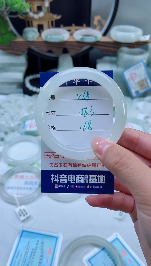 未镶嵌手镯石英质玉（天山翠）68