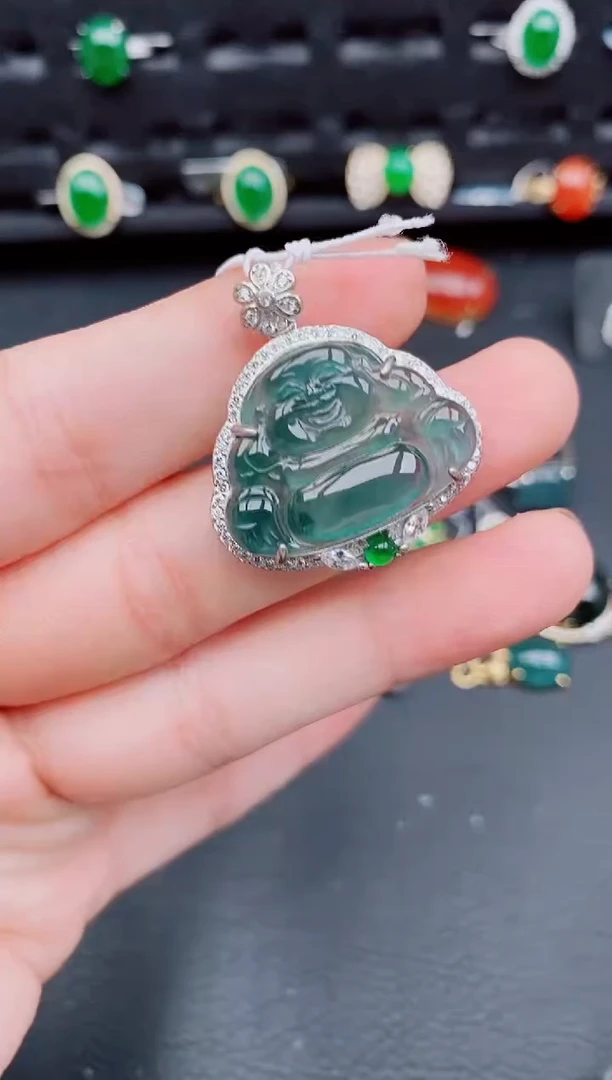 【闪购商品】翡翠颈饰银S925镶嵌天然a货翡翠739