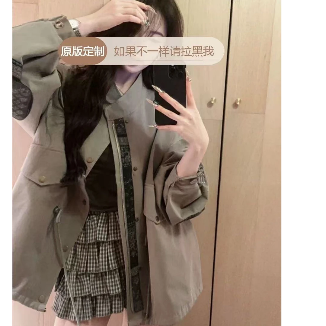 高级感朋克风秋季工装风街头风短款风衣气质宽松沙丘废土风