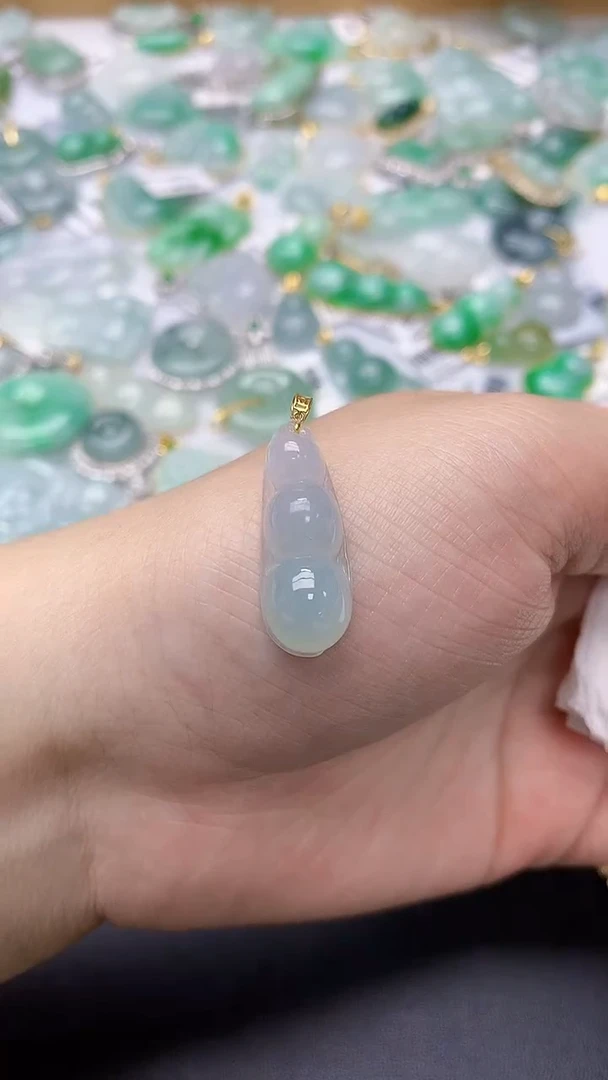 颈饰银S925镀金镶嵌翡翠天然缅甸A货百元以上9元证书费自理