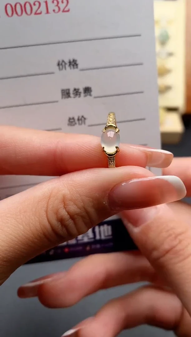 银S925镶嵌戒指翡翠5555555+1