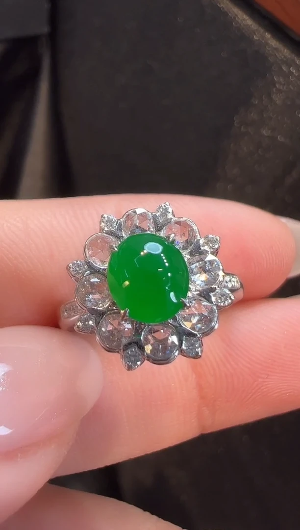 18K金镶嵌戒指翡翠AL6戒指