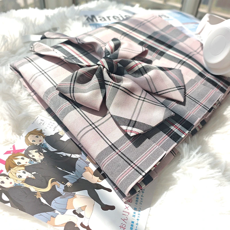 【柰浅浅】森鱼社jk原创正版粉格裙校供学院风叠穿套装显白半身裙