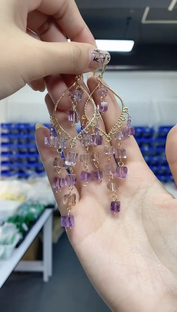 【闪购商品】水晶耳饰未镶嵌多样性发其一颜色微差