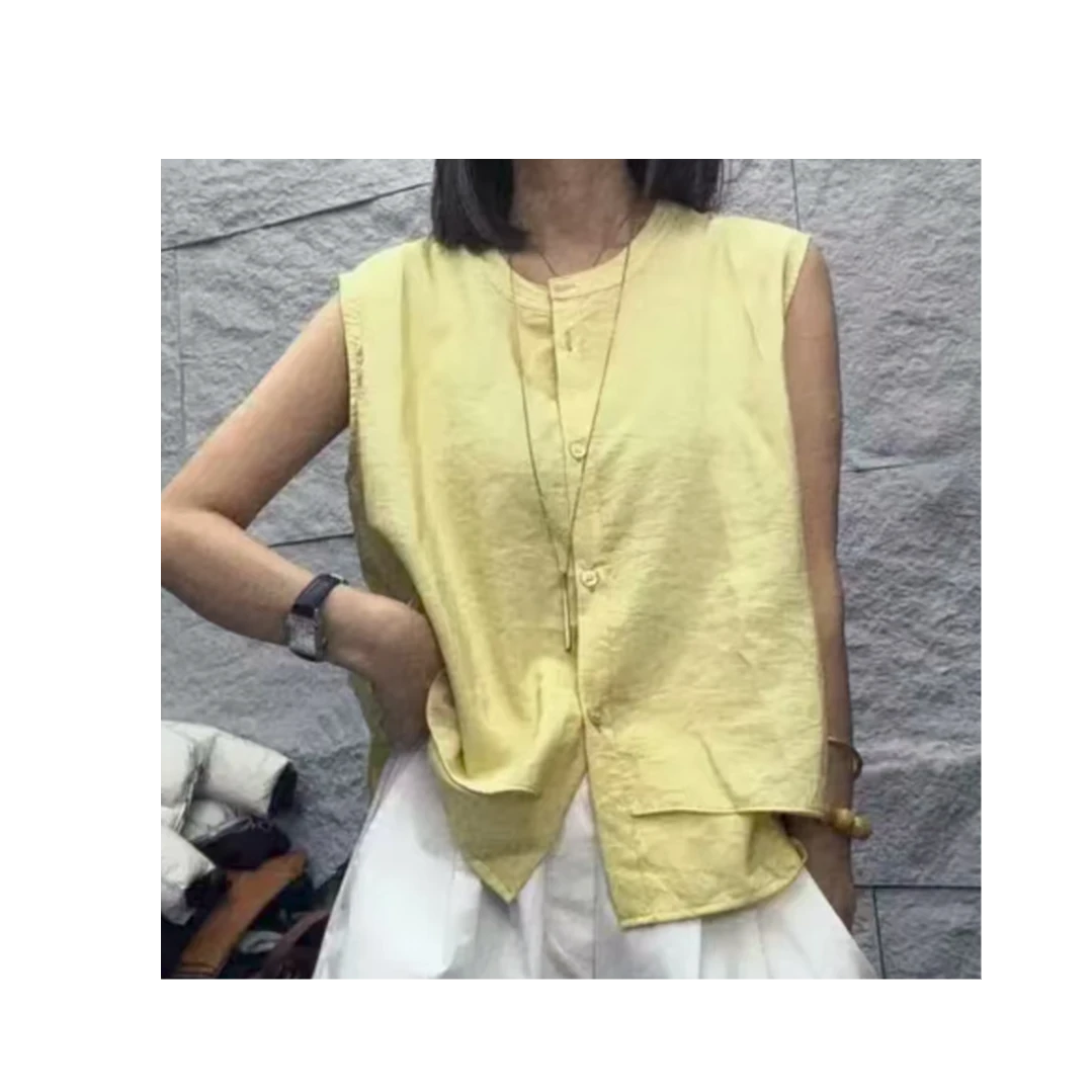 【波波家】新款高级感无袖开衫T