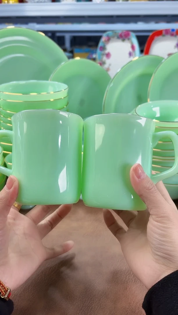 玉瓷  350cc玉瓷茶杯水杯2只景德镇