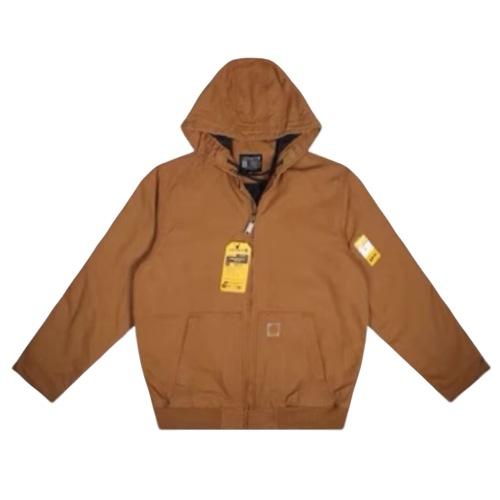 J130尾 重磅帆布夹克棉服冬季加厚款保暖工装连帽外套男女同款Y