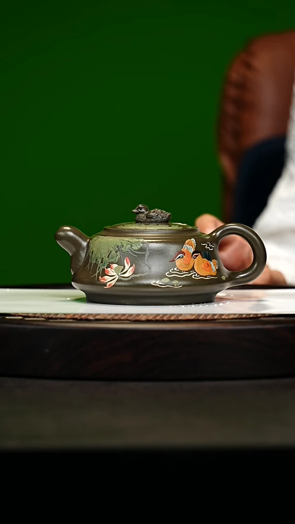 宜兴原矿高端紫砂 翠玉金砂300cc