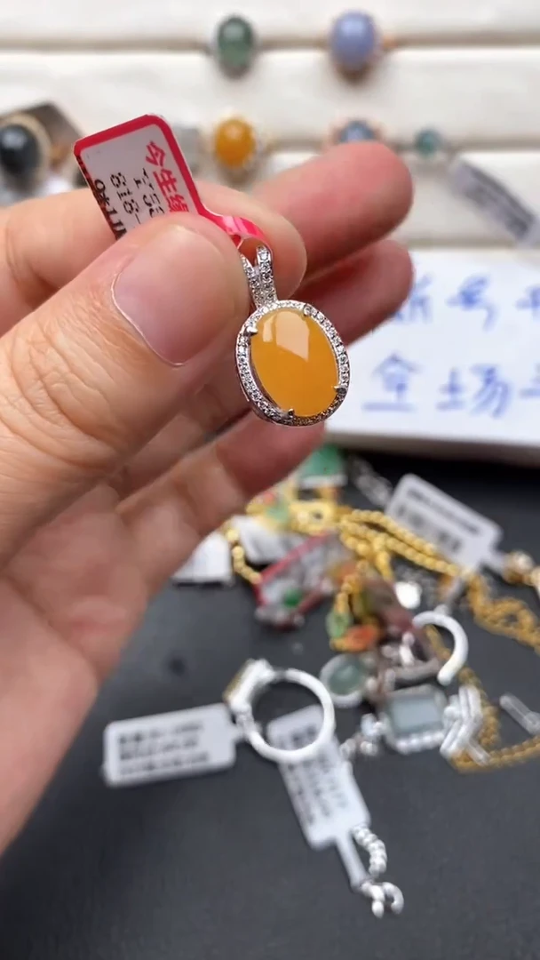 银S925镶嵌戒指翡翠天然A货翡翠