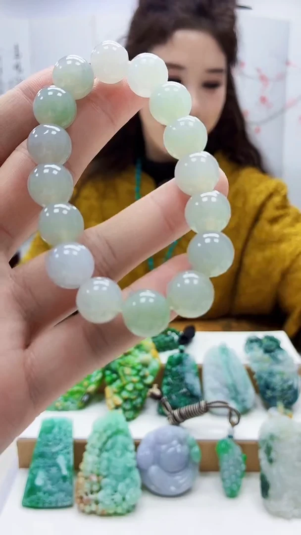 未镶嵌定制翡翠4829bb-毛货手串65