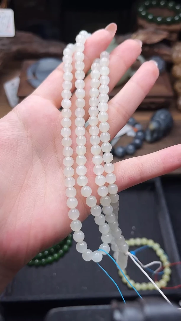 项链未镶嵌和田玉108卡6新疆于田 珠链9011454