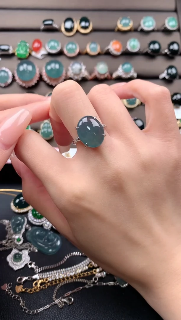 【闪购商品】翡翠戒指银S925镶嵌13131