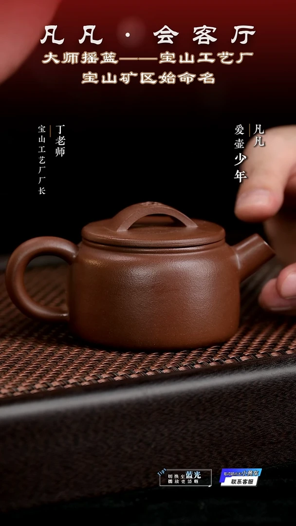 茶壶紫砂DL131 蒋先红 平盖汉瓦 宝山紫泥140cc