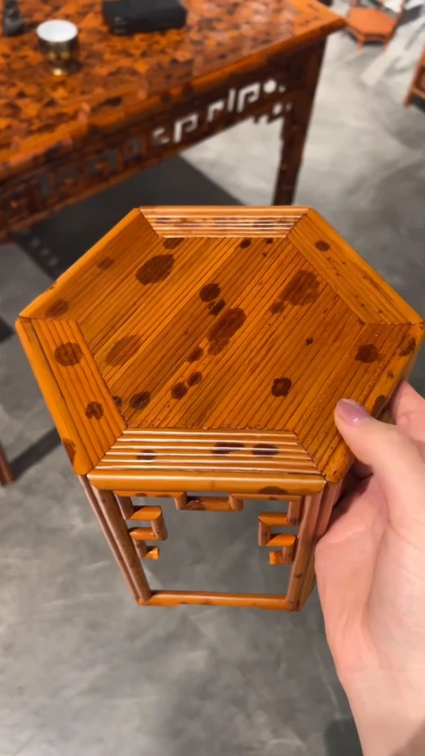竹启***?湘妃竹花几六方