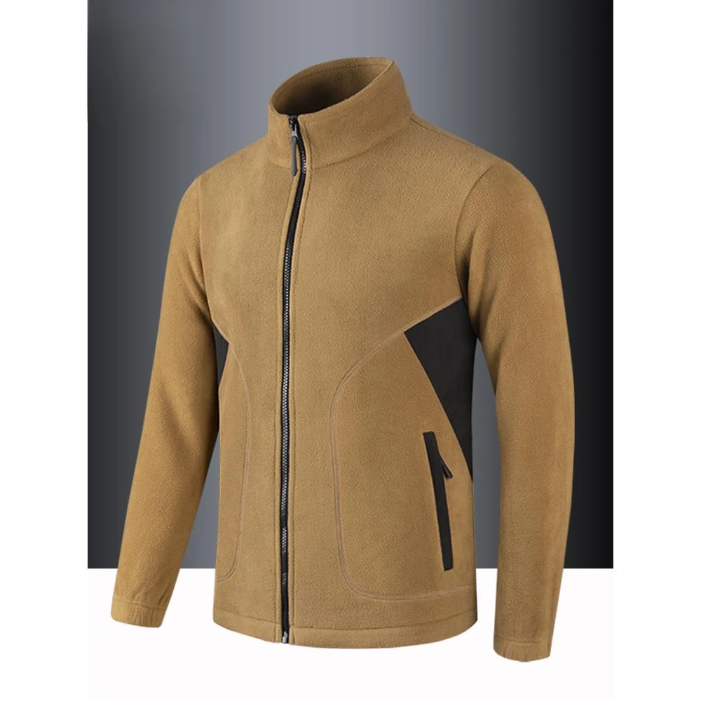 双面摇粒绒立领外套男士防风保暖运动上衣2025秋冬新款加厚抓绒衣