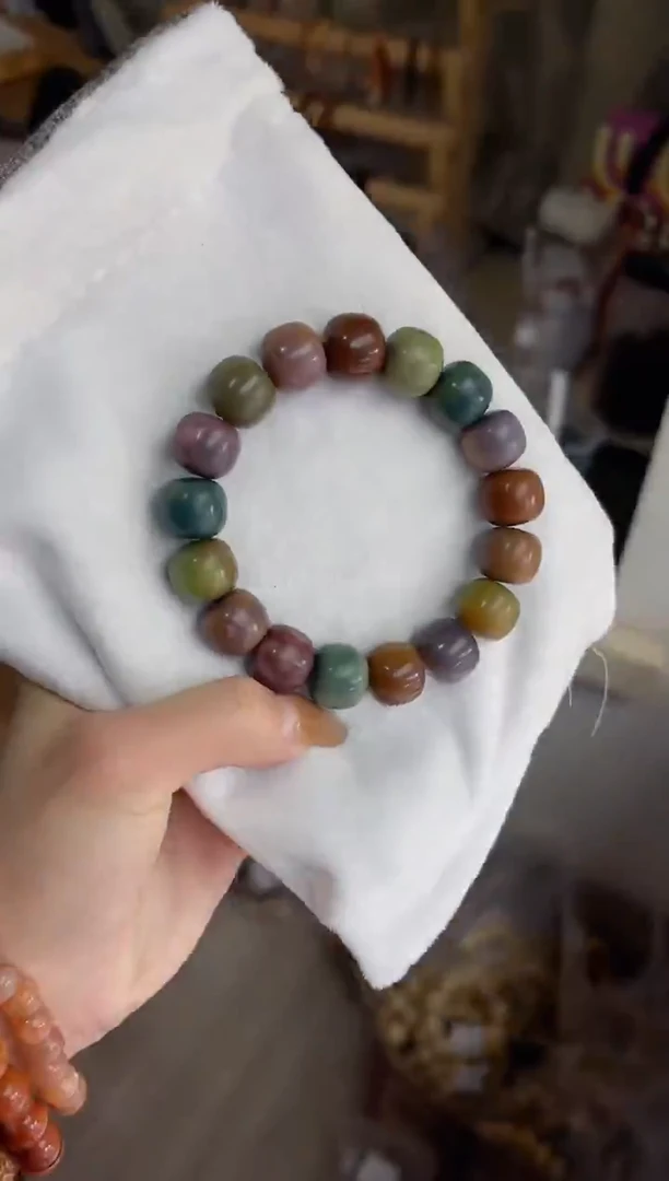 手串菩提根/象牙果沐p29紫美人干磨桶珠13*15mm手串