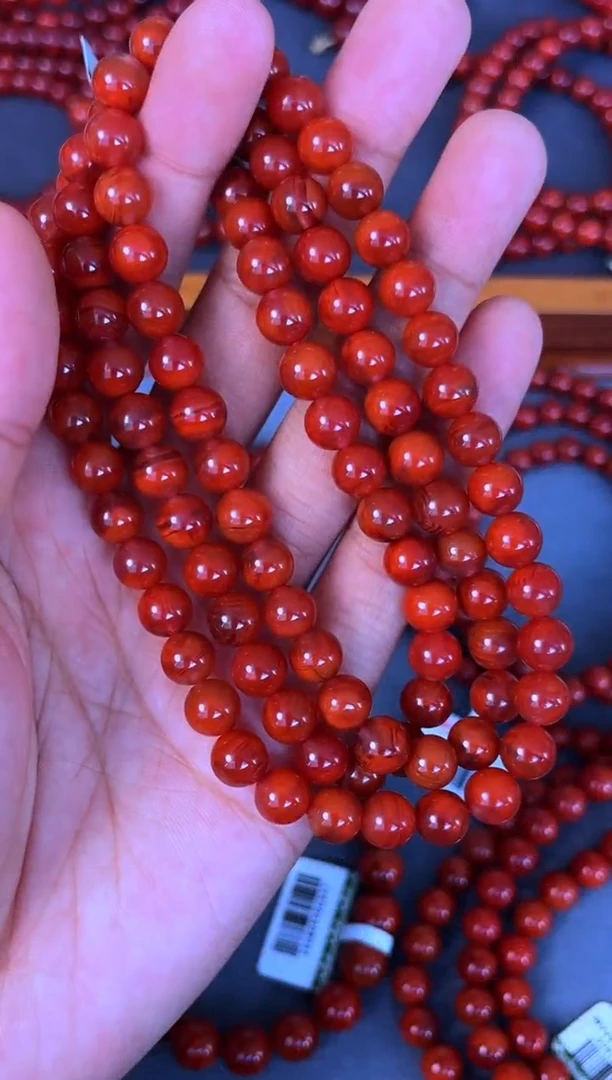 手串未镶嵌南红玛瑙7mm瓦西双锦红多圈A69