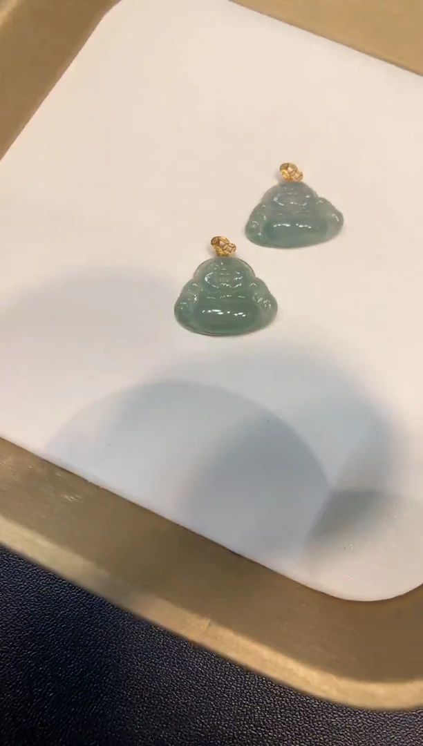 颈饰18K金镶嵌翡翠佛公 多样性发一件