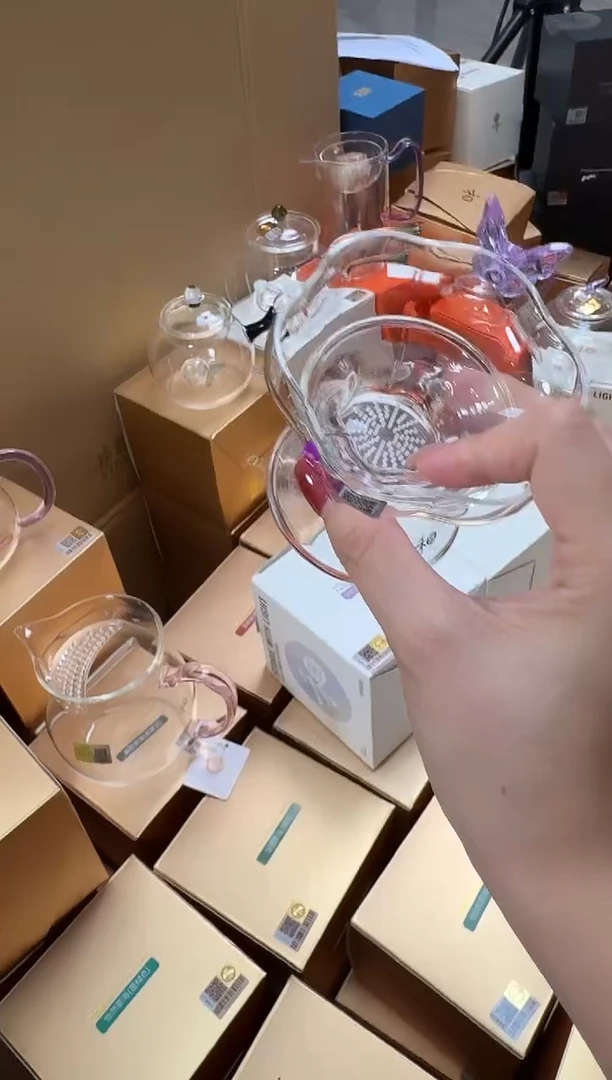 @@禾器晶彩幻蝶茶漏浅紫色