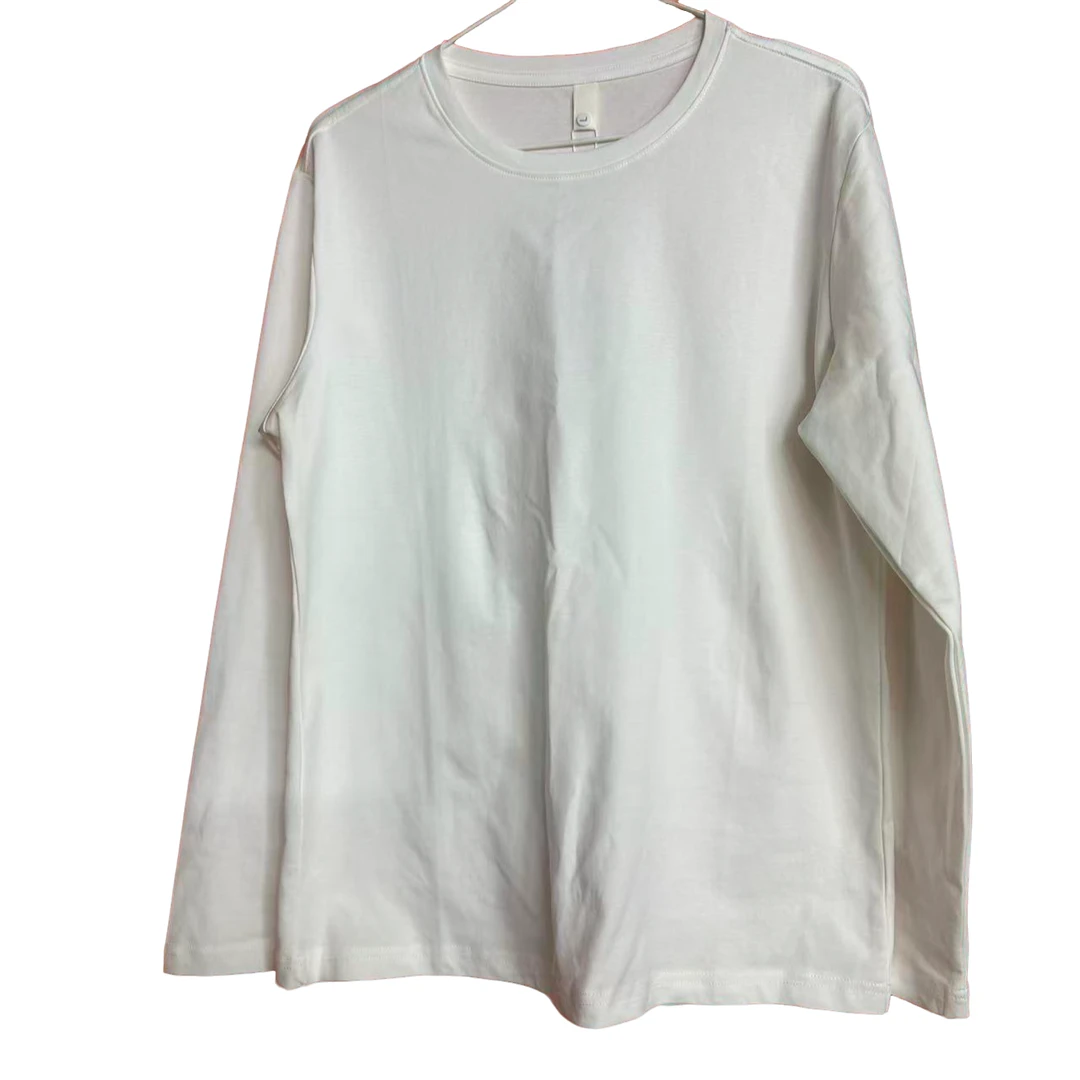 秋新款白色T恤长袖净版男士百搭简约圆领休闲