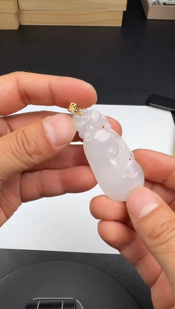 吊坠(不含链)18K金镶嵌翡翠翡翠饰品-72