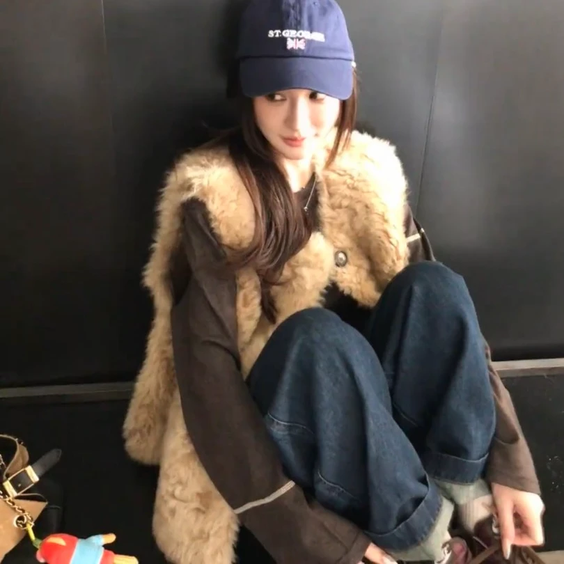 人造皮草 “欧尼马甲”秋冬新款羊羔毛环保皮草马甲女皮毛马夹一体