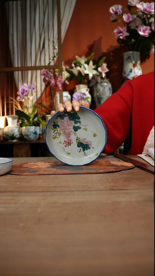 现代高温釉下彩手绘陶瓷餐具