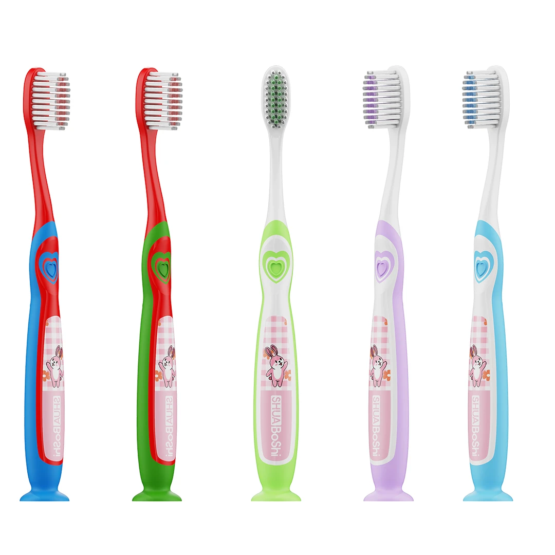刷博士8~12岁儿童牙刷抑菌软毛护龈站立式吸盘方便存放