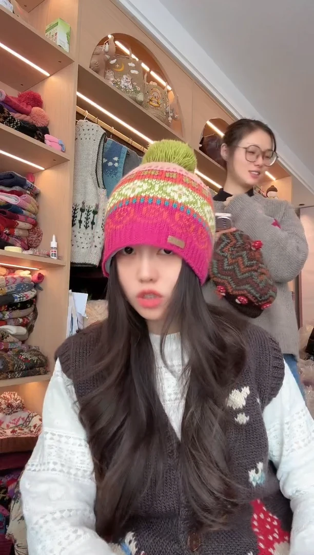 羊毛美利奴火龙果祥云帽