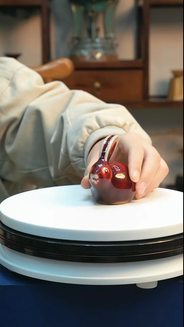 钧瓷生肖兔小摆件