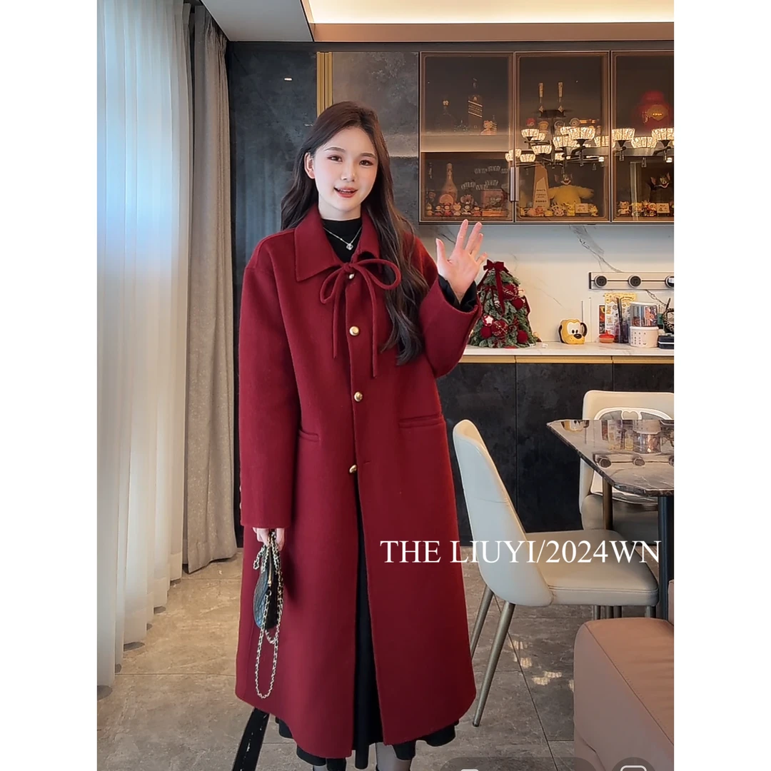【LIUYI】新年大衣~羊毛混纺双面呢长款大衣411309