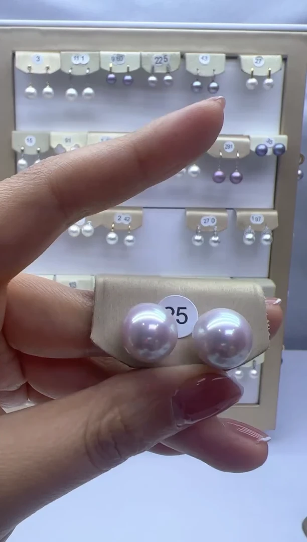 【闪购商品】淡水珍珠耳饰银S925镶嵌25