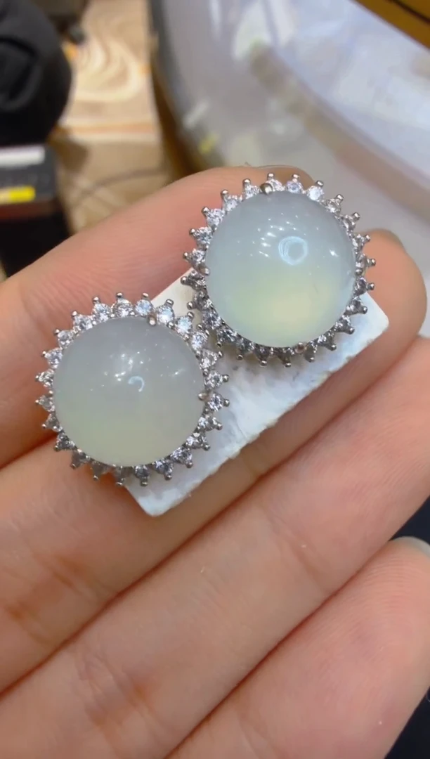 银S925镶嵌翡翠耳饰多样性团购发一件