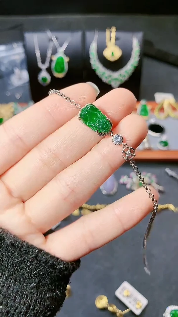 【闪购商品】翡翠手链银S925镶嵌手链
