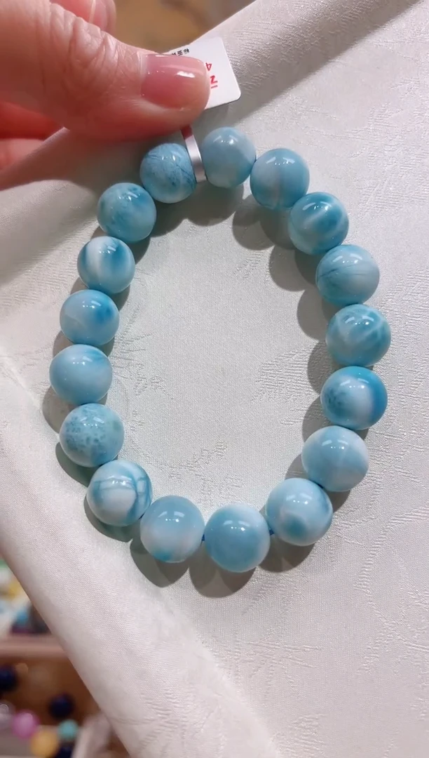 未镶嵌针钠钙石（海纹石）手串天然海纹石