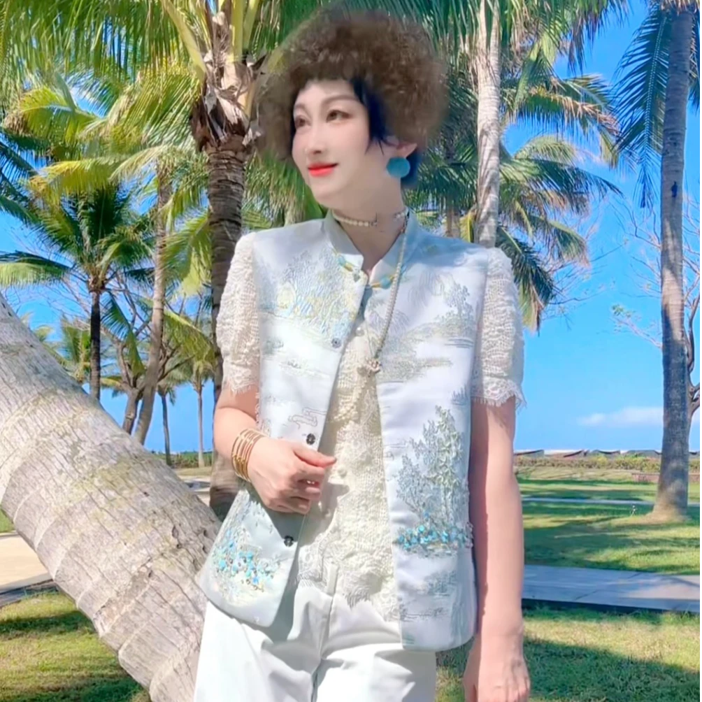 【JDRQ】“江山美人”高级钉珠新中式国风马甲80116-2女装